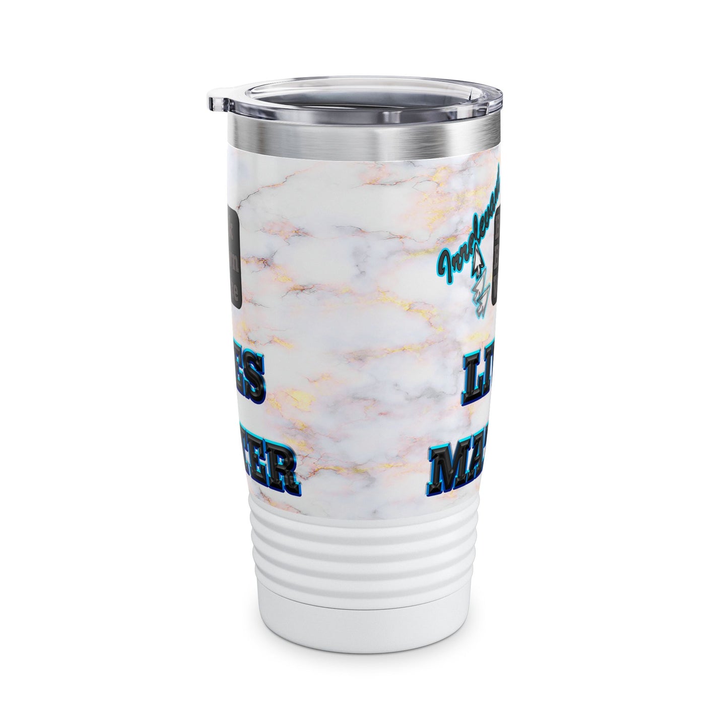 irrelevant - Ringneck Tumbler, 20oz (white marble)