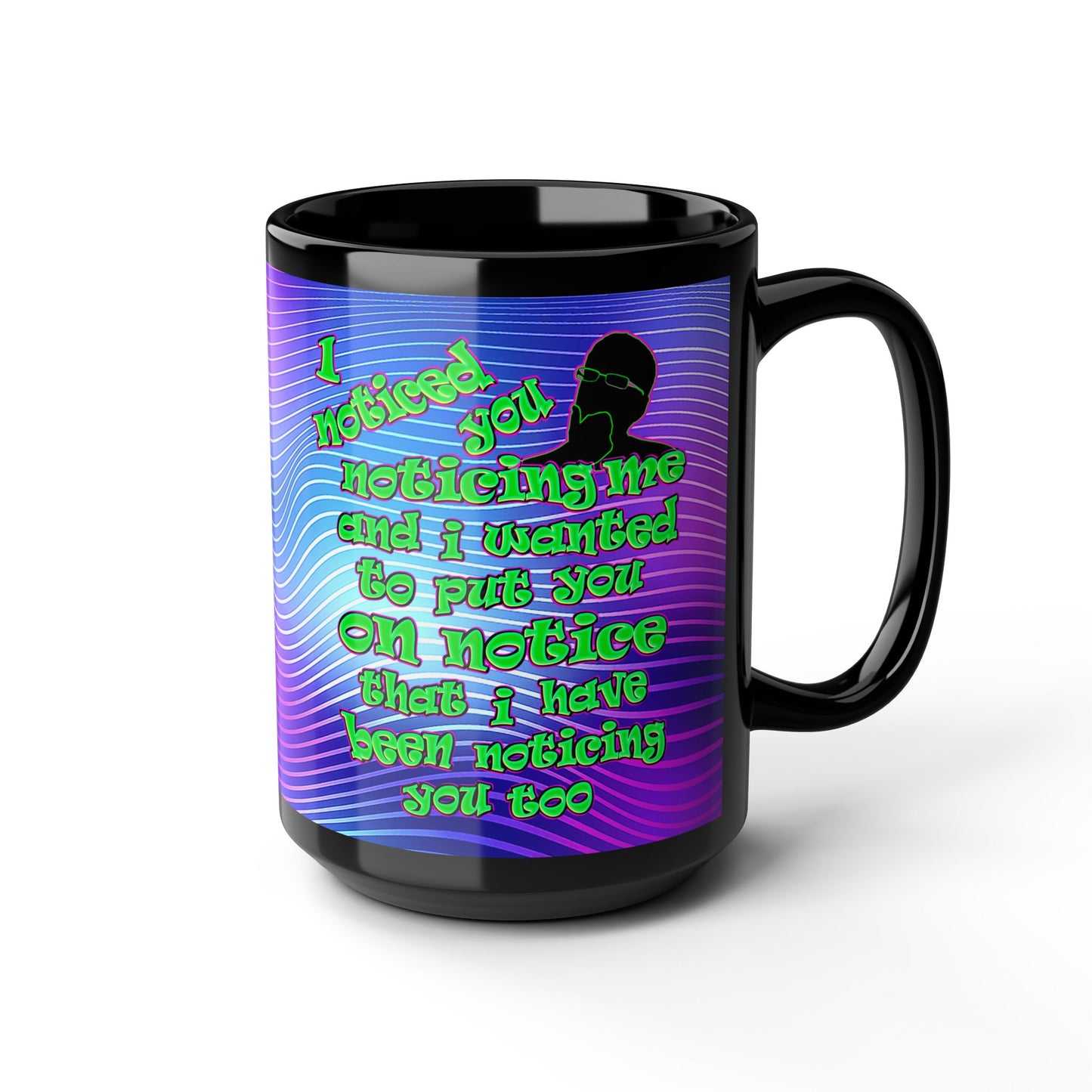 noticed you noticing - Black Mug (purple wave)