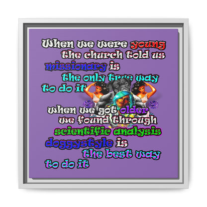 doggystyle - framed canvas art (light purple)
