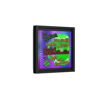 celtics logo - framed canvas art (purple wave)