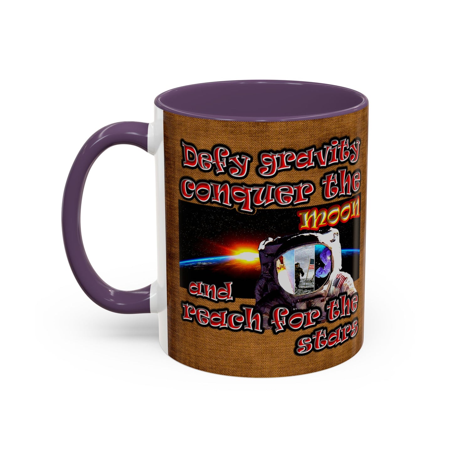 defy conquer reach - Accent Mug (brown papyrus)
