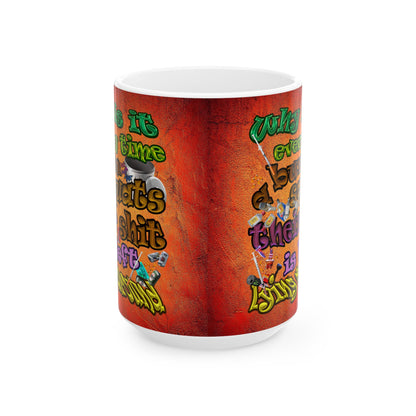the bum's shit - White Mug (burnt orange)