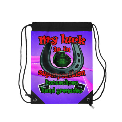 my luck - Drawstring Bag (purple-pink wave)