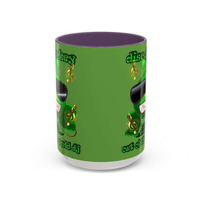 disc jockey - Accent Mug (green)