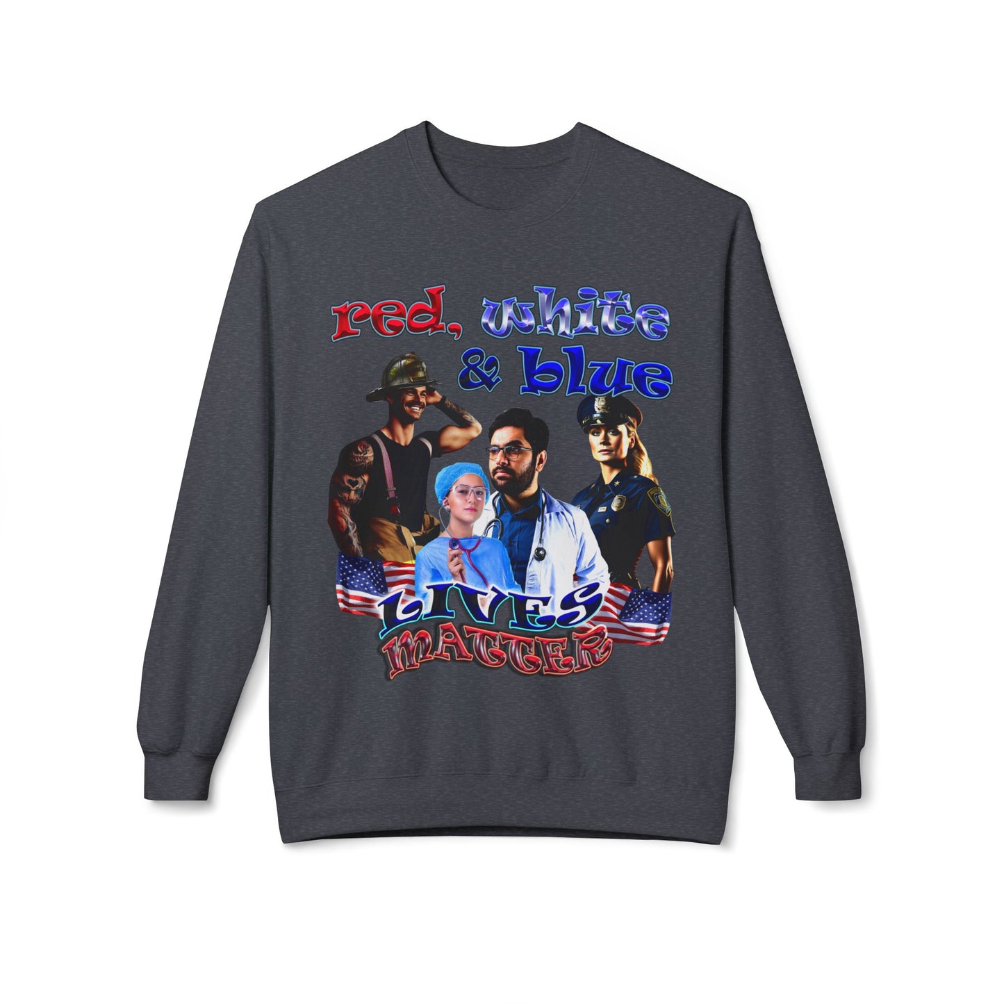 rw&b lives matter - Unisex Midweight Softstyle Fleece Crewneck Sweatshirt