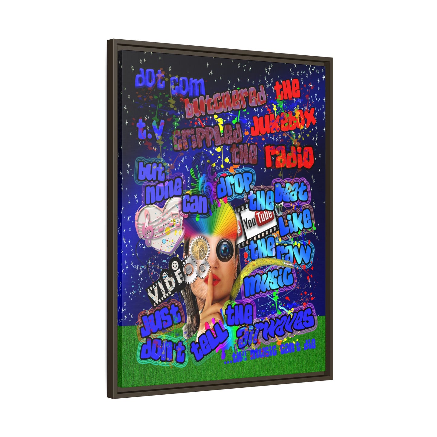 drop the beat - framed canvas art ('snoops' background)