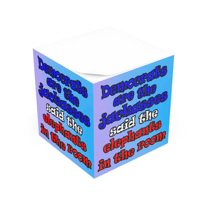 donkeys and elephants - note cube (light blue-purple wave)