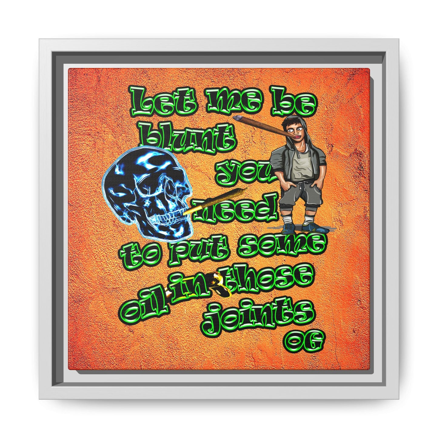 og - framed canvas art (burnt orange)