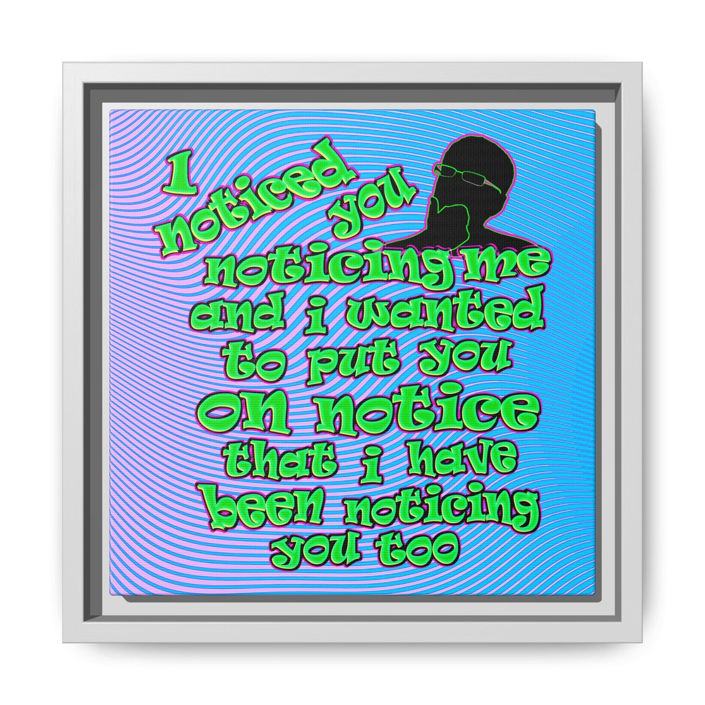 noticed you noticing - framed canvas art (light blue-purple wave)