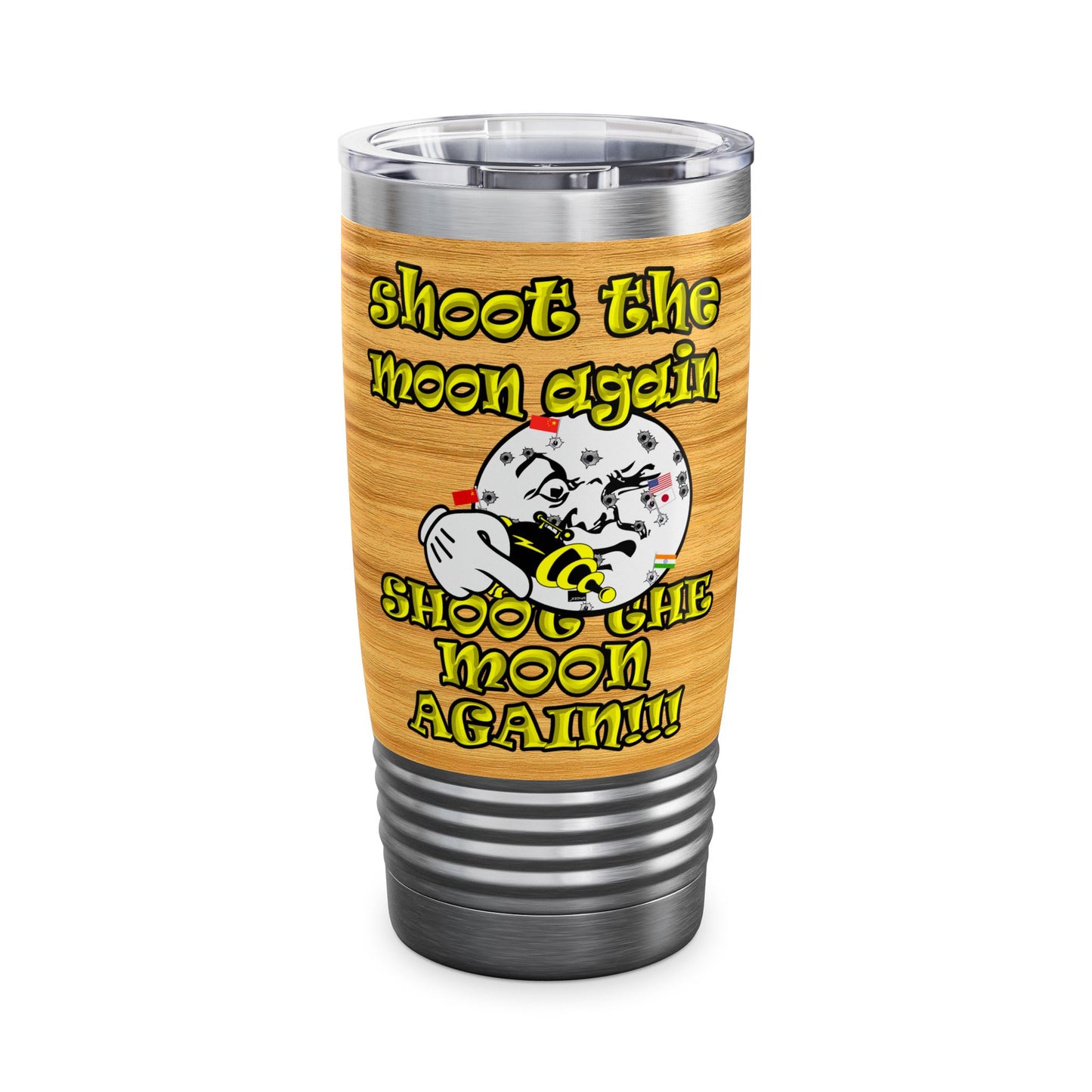 shoot the moon again - Ringneck Tumbler, 20oz (butterscotch wood finish)