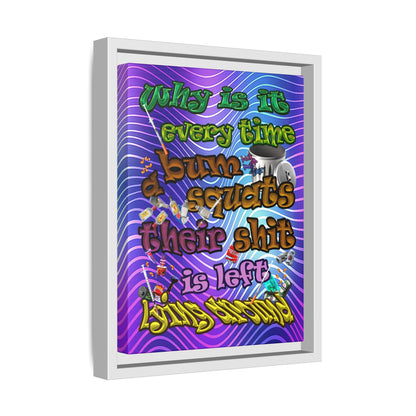 the bum's shit - framed canvas art (purple wave)