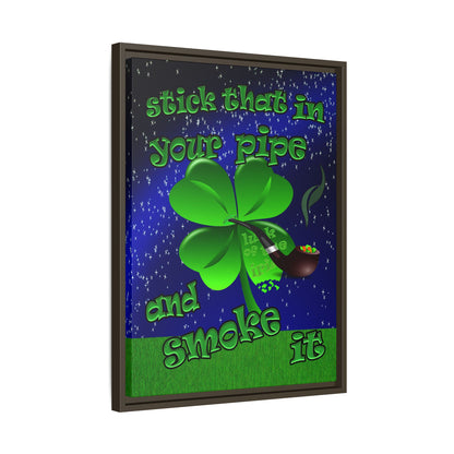 stick that in your pipe and smoke it - framed canvas art ('snoops' background)