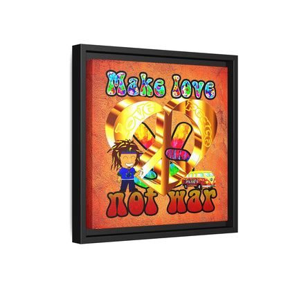 love peace - framed canvas art (burnt orange)
