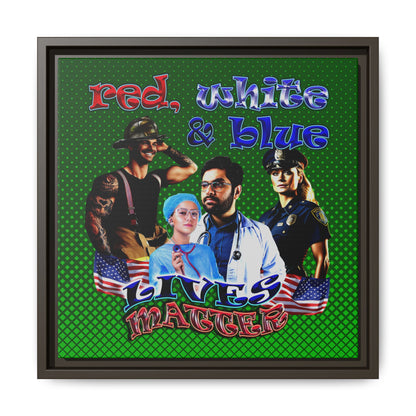 rw&b lives matter - framed canvas art (logo green)
