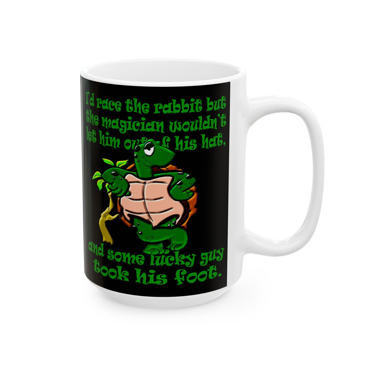 turtle race - White Mug (black)