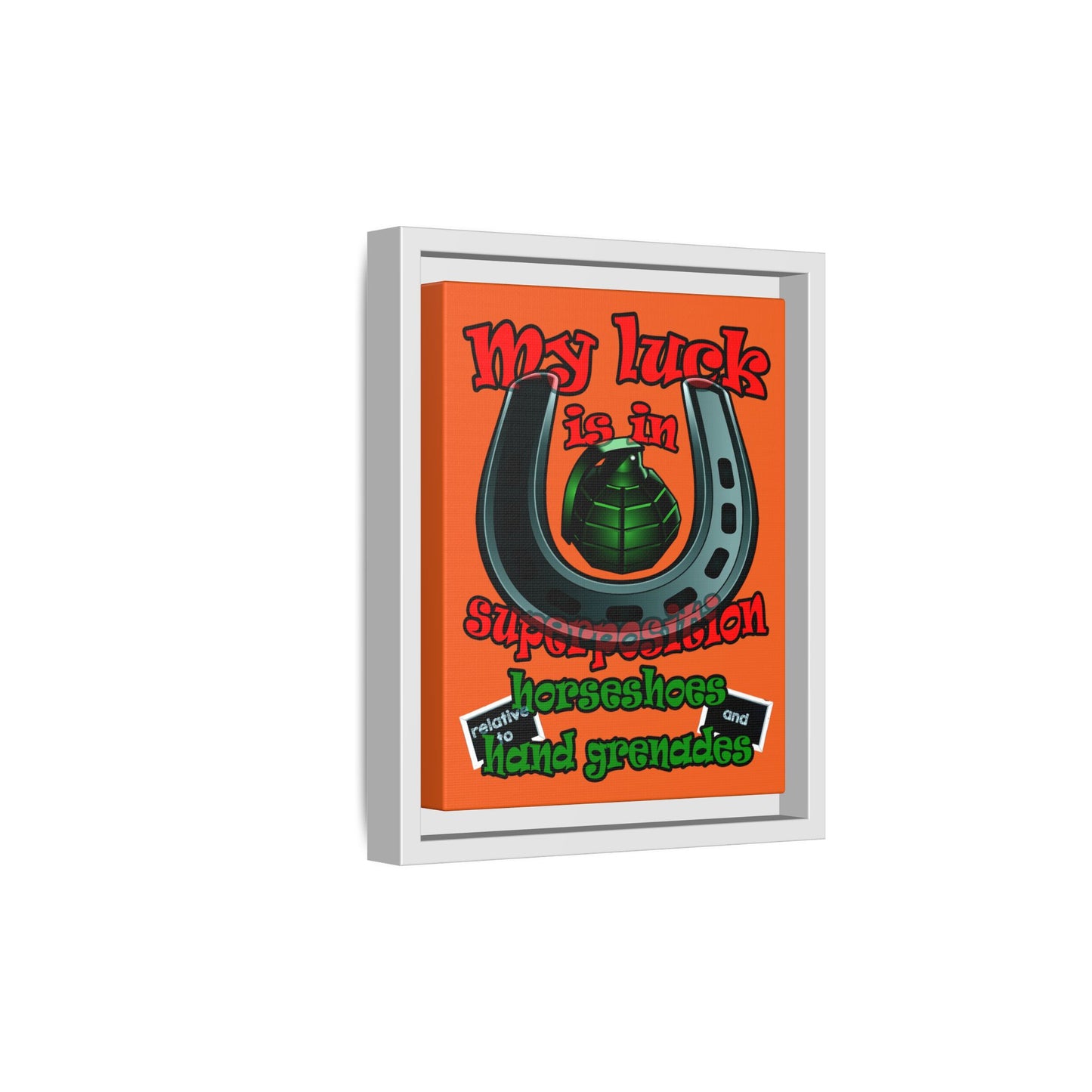 my luck - framed canvas art (orange)