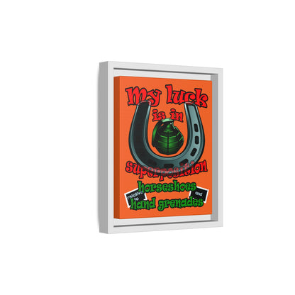 my luck - framed canvas art (orange)