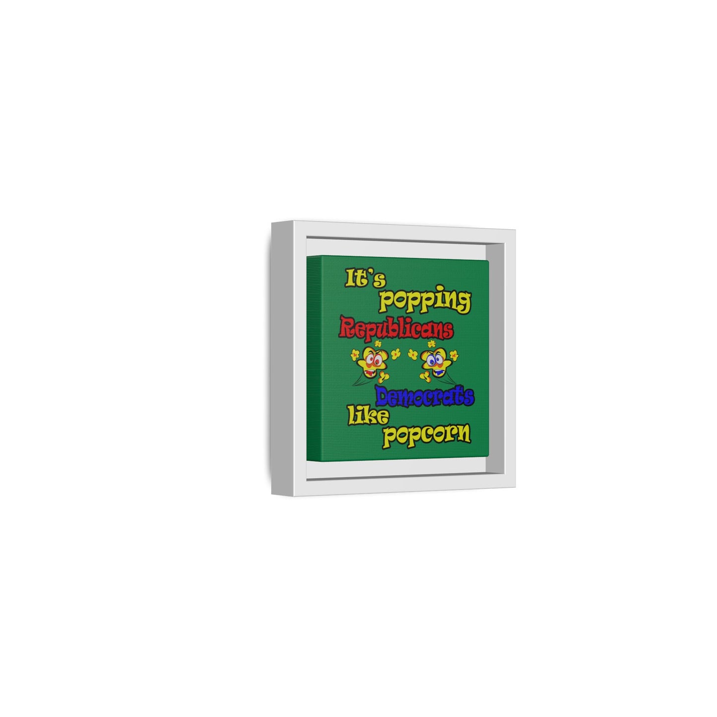 popping like popcorn - framed canvas art (dark green)