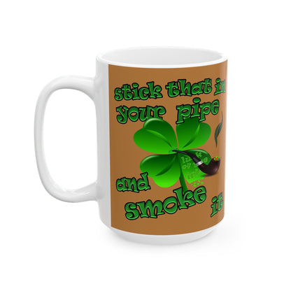 celtics logo - White Mug (light brown)