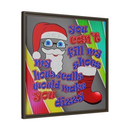 santa's shoes - framed canvas art (rainbow split)