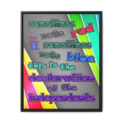 declaration of the independents - framed canvas art (rainbow split)