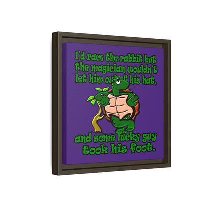 turtle race - framed canvas art (purple)