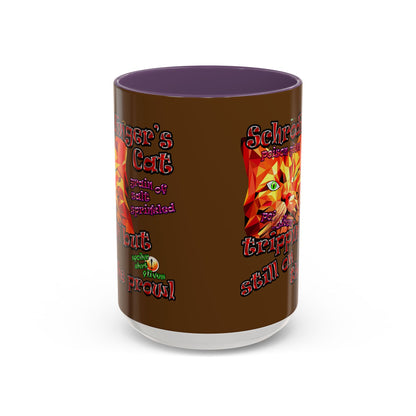 schrodinger's cat - Accent Mug (brown)