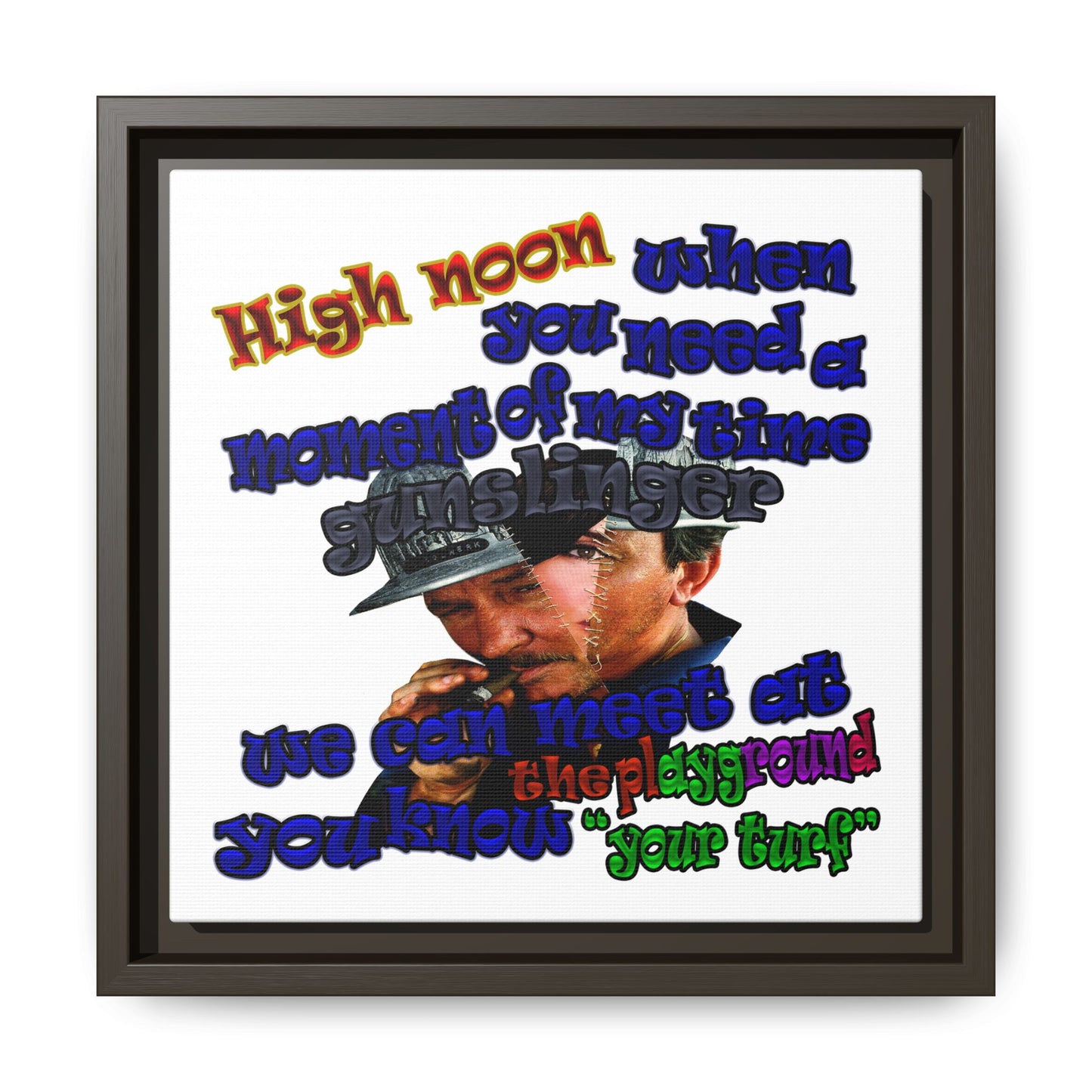 high noon - framed canvas art (white)