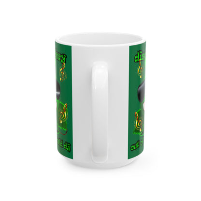 disc jockey - White Mug (dark green)