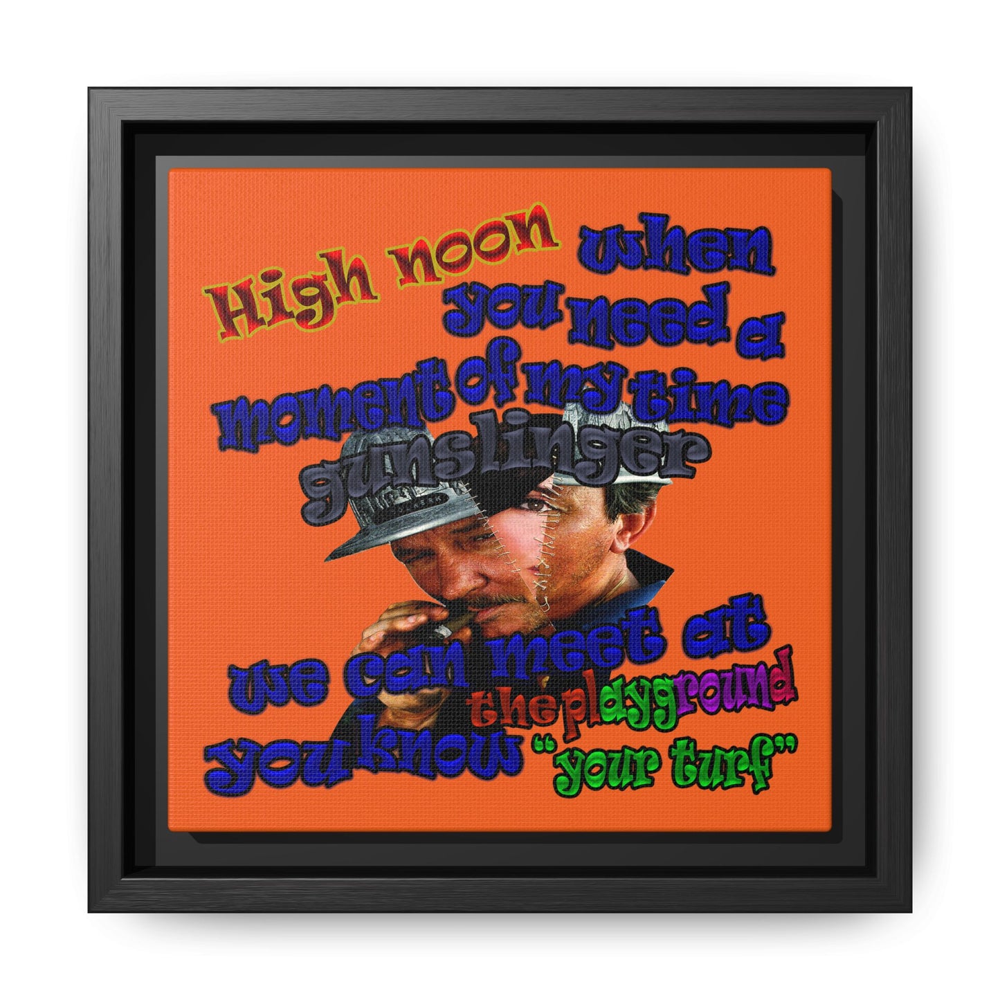 high noon - framed canvas art (orange)