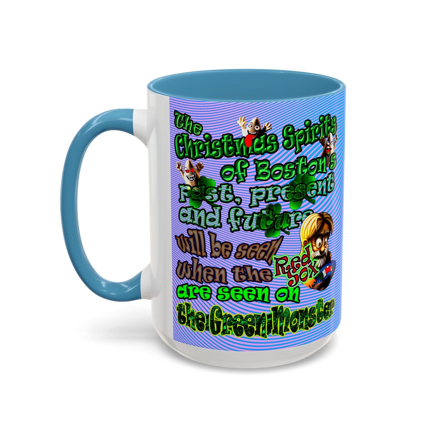 christmas spirits of boston - Accent Mug (light blue-purple wave)