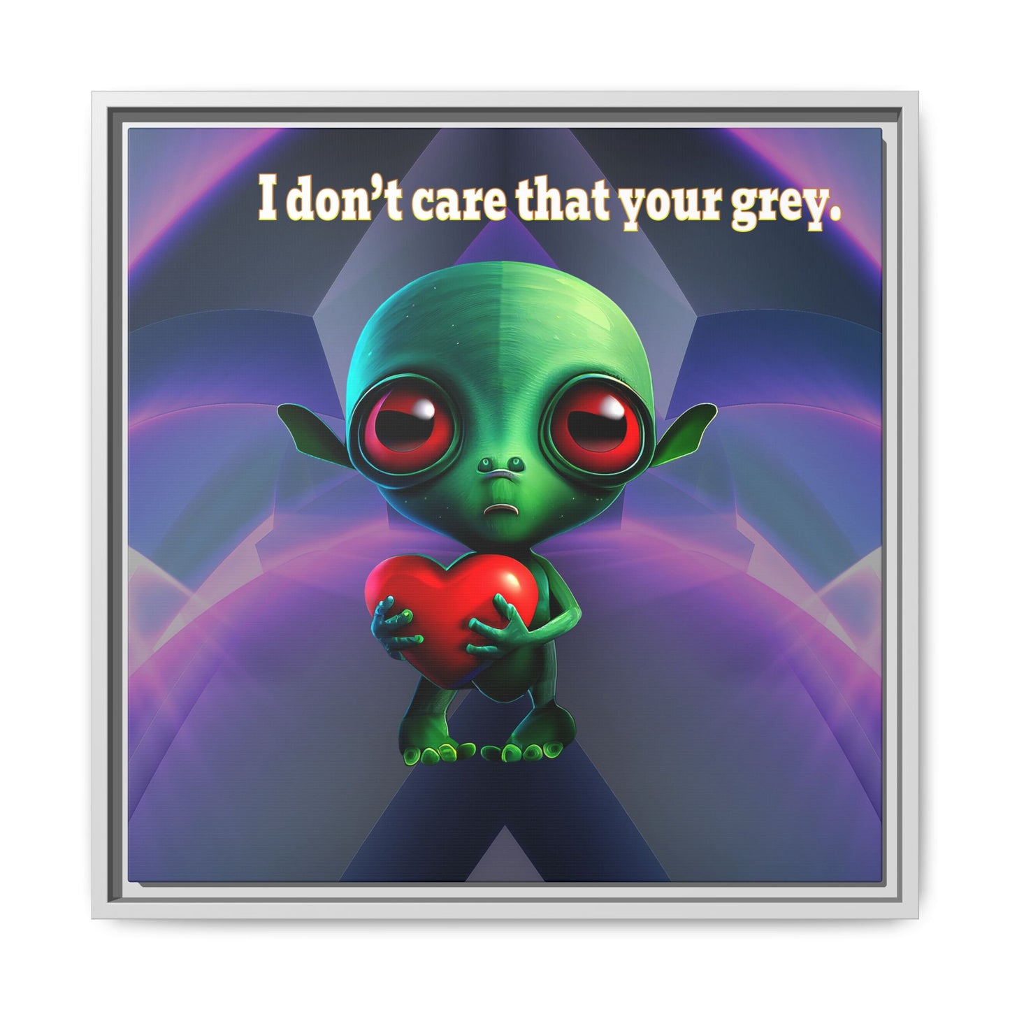 I don't care that your grey - framed canvas art (grey-pink wave)