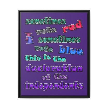declaration of the independents - framed canvas art (purple)