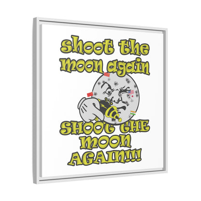 shoot the moon again - framed canvas art (white)
