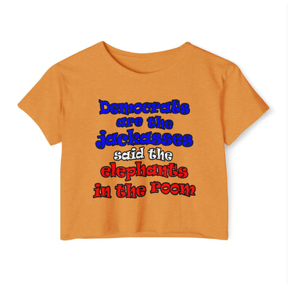 donkeys and elephants - Women's Festival Crop Top