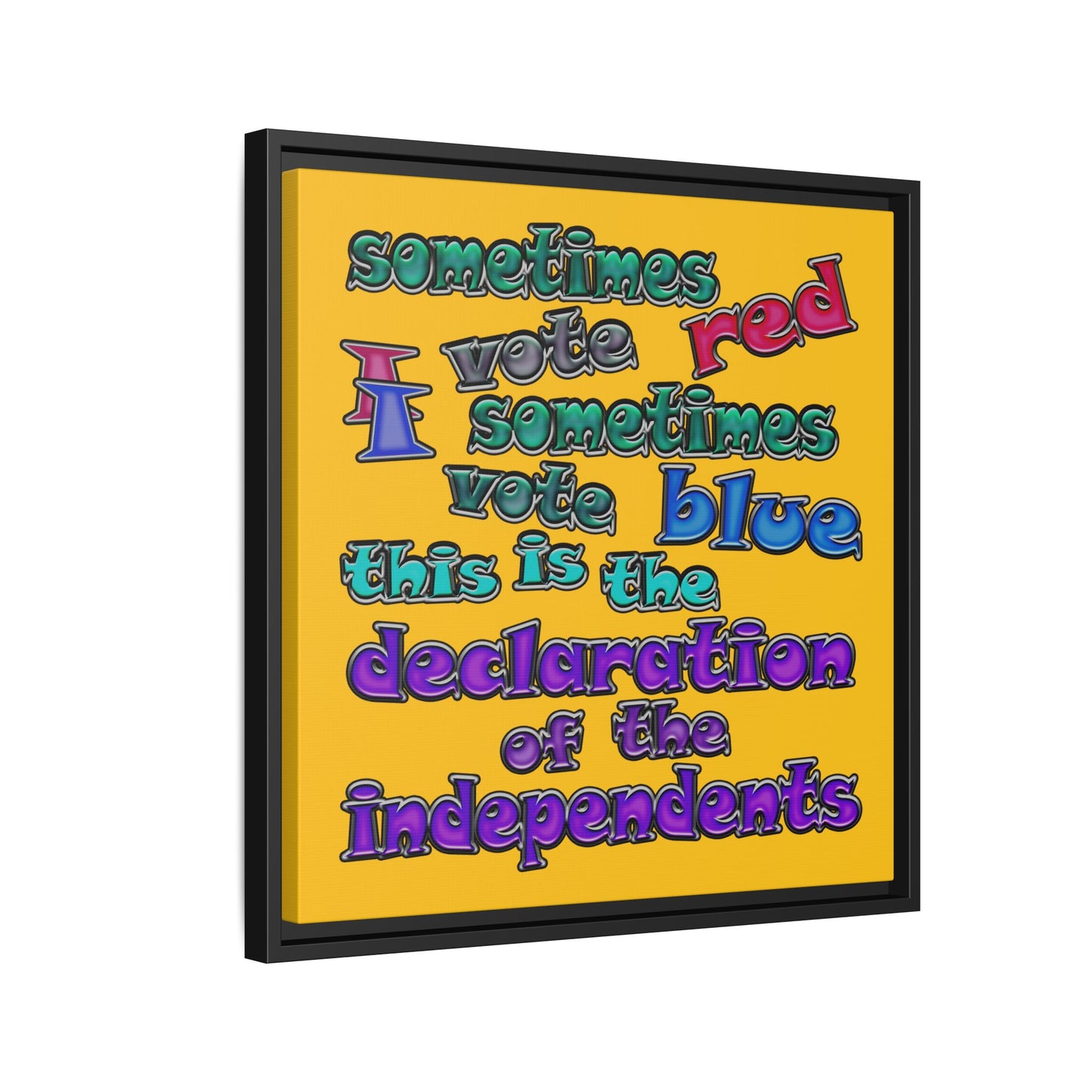 declaration of the independents - framed canvas art (yellow)