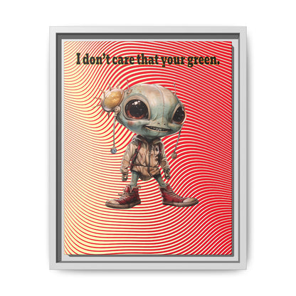 I don't care that your green - framed canvas art (yellow-orange wave)
