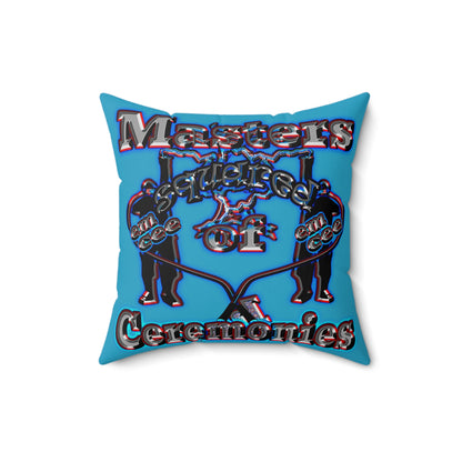 em cee squared - Spun Polyester Square Pillow - (turquoise)