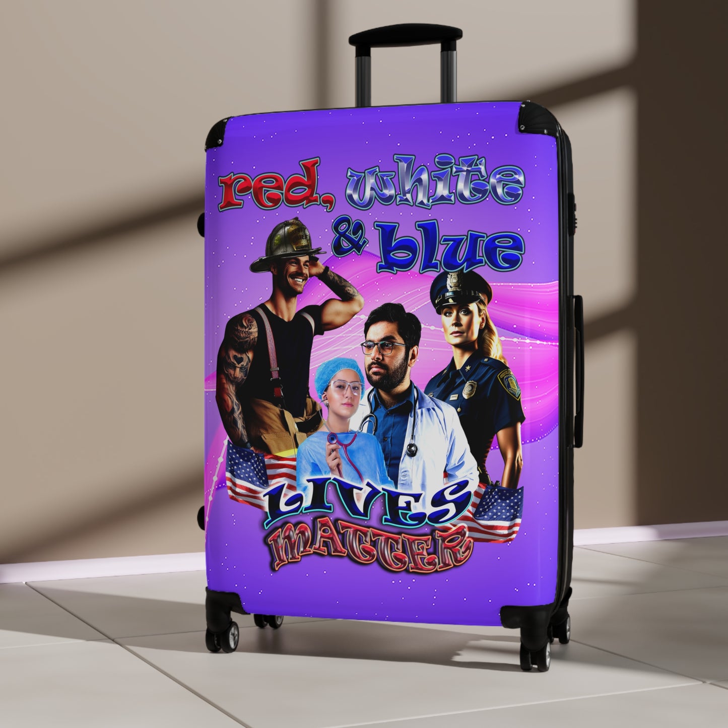 rw&b lives matter - Suitcase (purple-pink wave)