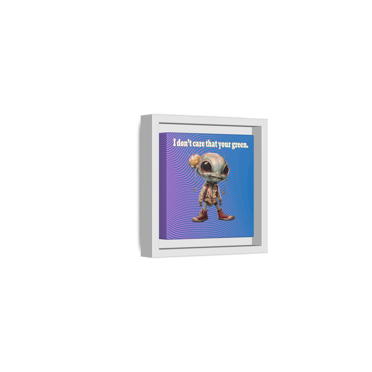 I don't care that your green - framed canvas art (light blue-purple wave)