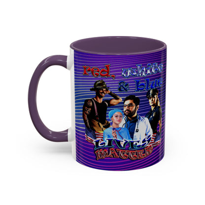 rw&b lives matter - Accent Mug (purple wave)