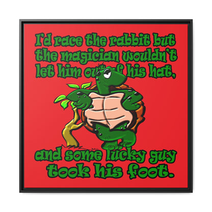 turtle race - framed canvas art (red)