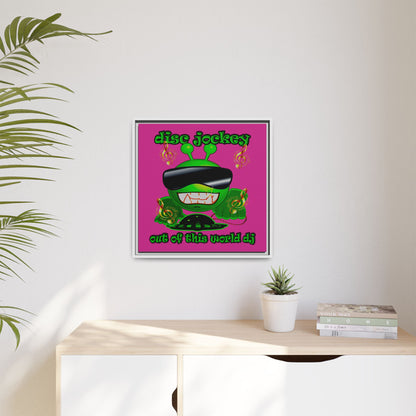 disc jockey - framed canvas art (pink)