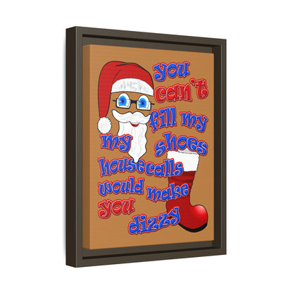 santa's shoes - framed canvas art (light brown)