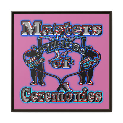 em cee squared - framed canvas art (light pink)