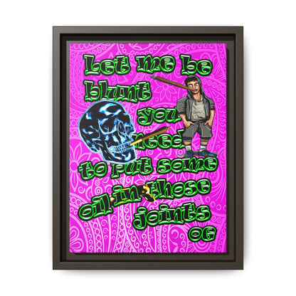 og - framed canvas art (pink swirl)