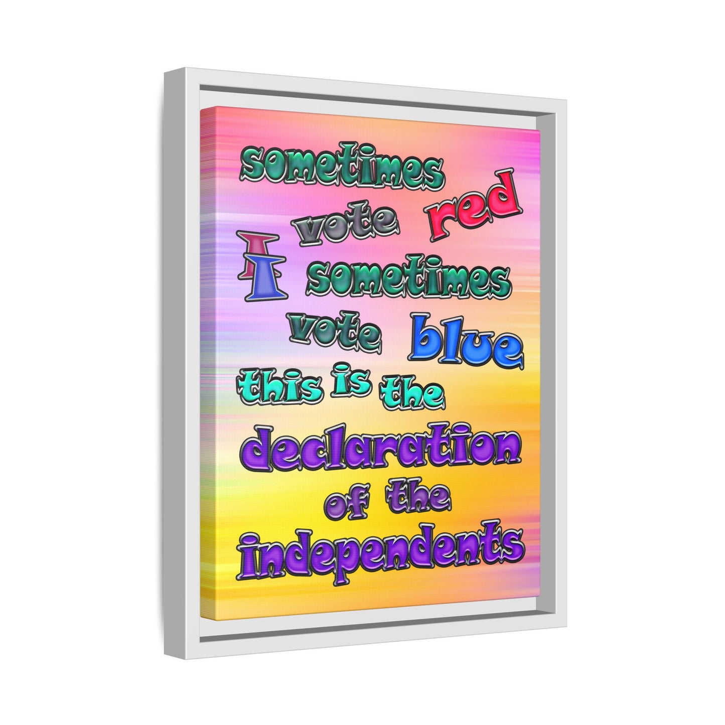 declaration of the independents - framed canvas art (color blur)