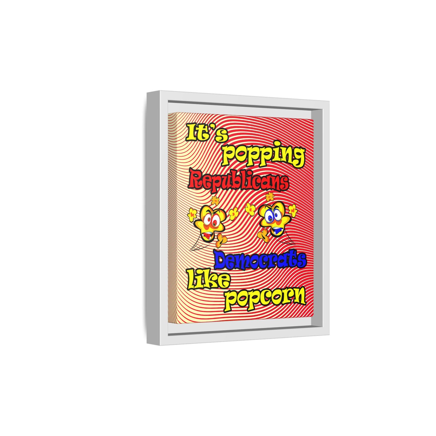 popping like popcorn - framed canvas art (yellow-orange wave)