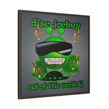 disc jockey - framed canvas art (grey-light grey)