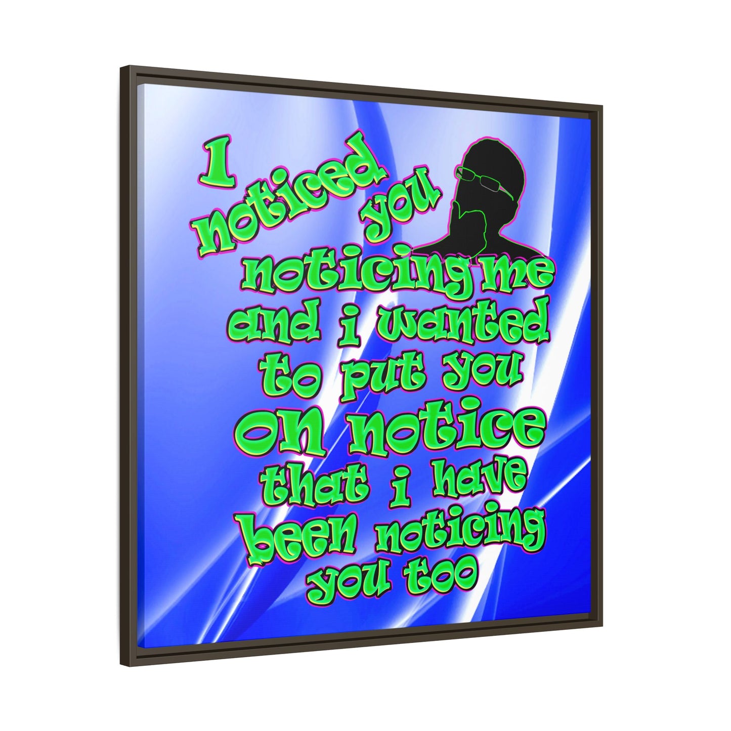 noticed you noticing - framed canvas art (blue-white wave)